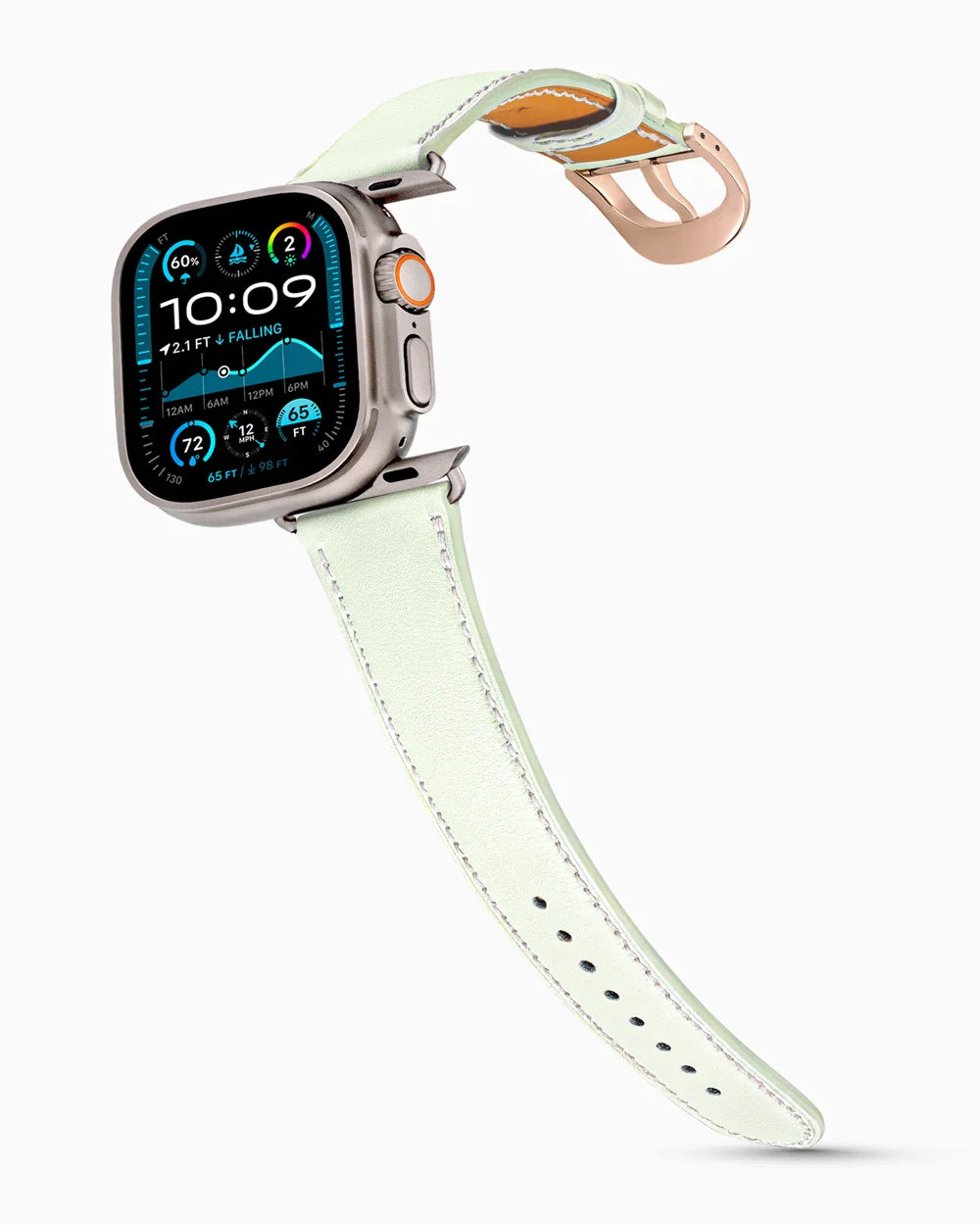 Swift Series luxury Apple Watch leather band on an Apple Watch Ultra