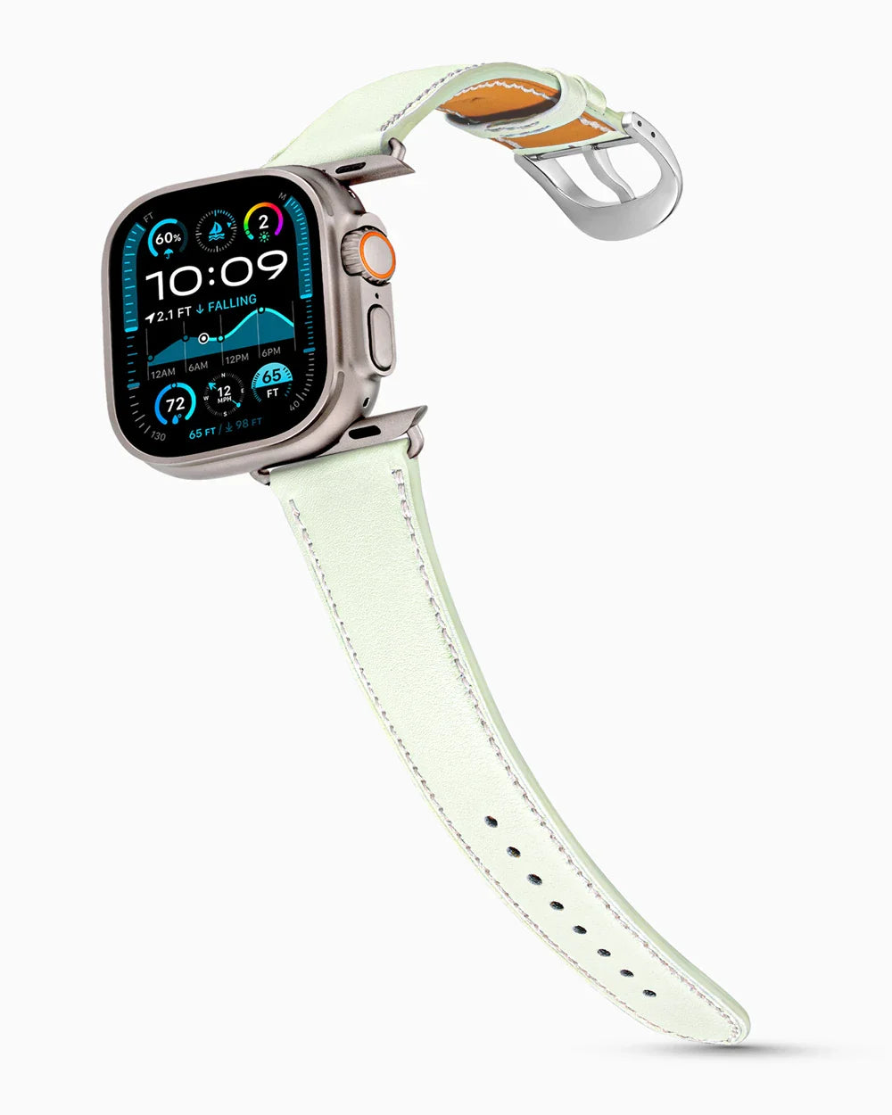 Swift Series luxury Apple Watch leather band on an Apple Watch Ultra