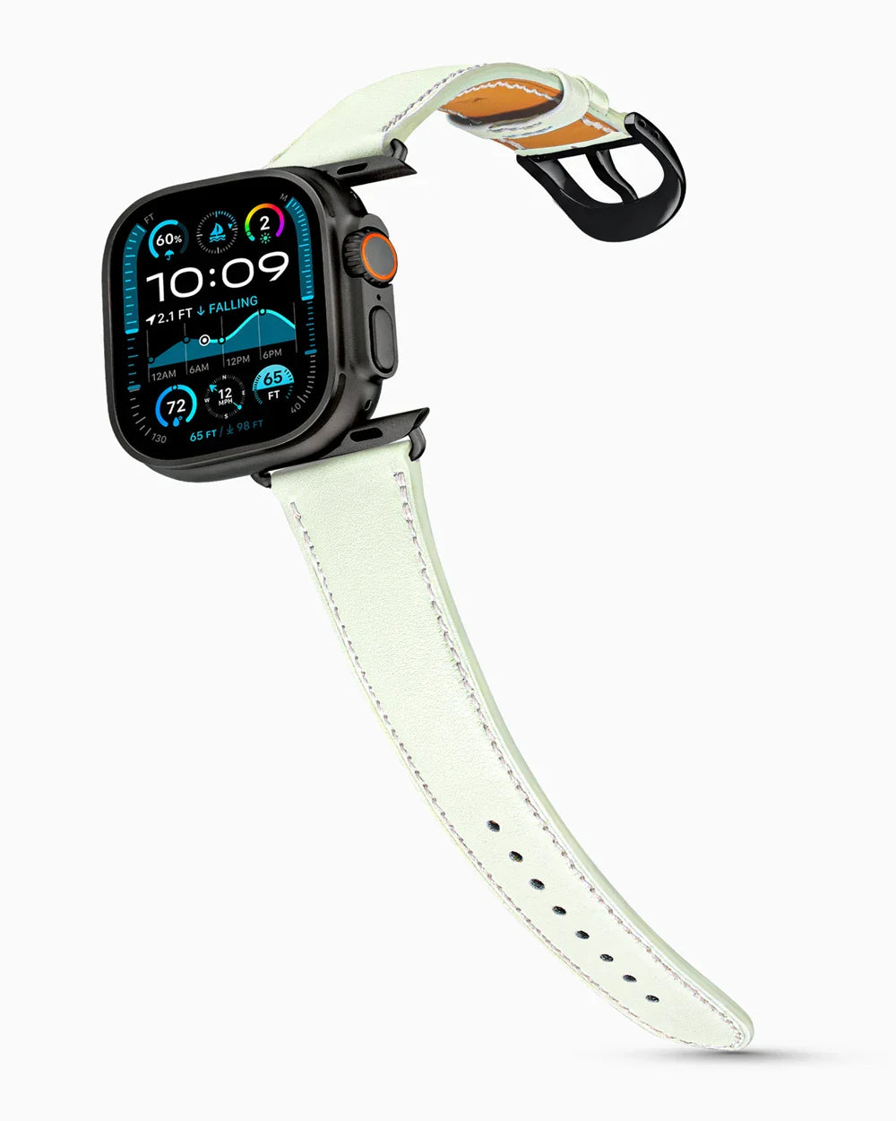 Swift Series luxury Apple Watch leather band on an Apple Watch Ultra