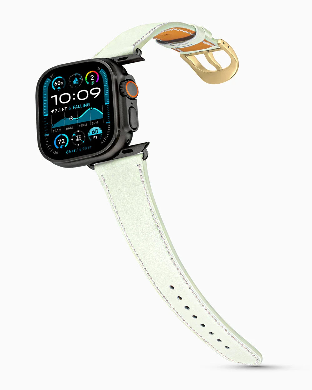 Swift Series luxury Apple Watch leather band on an Apple Watch Ultra