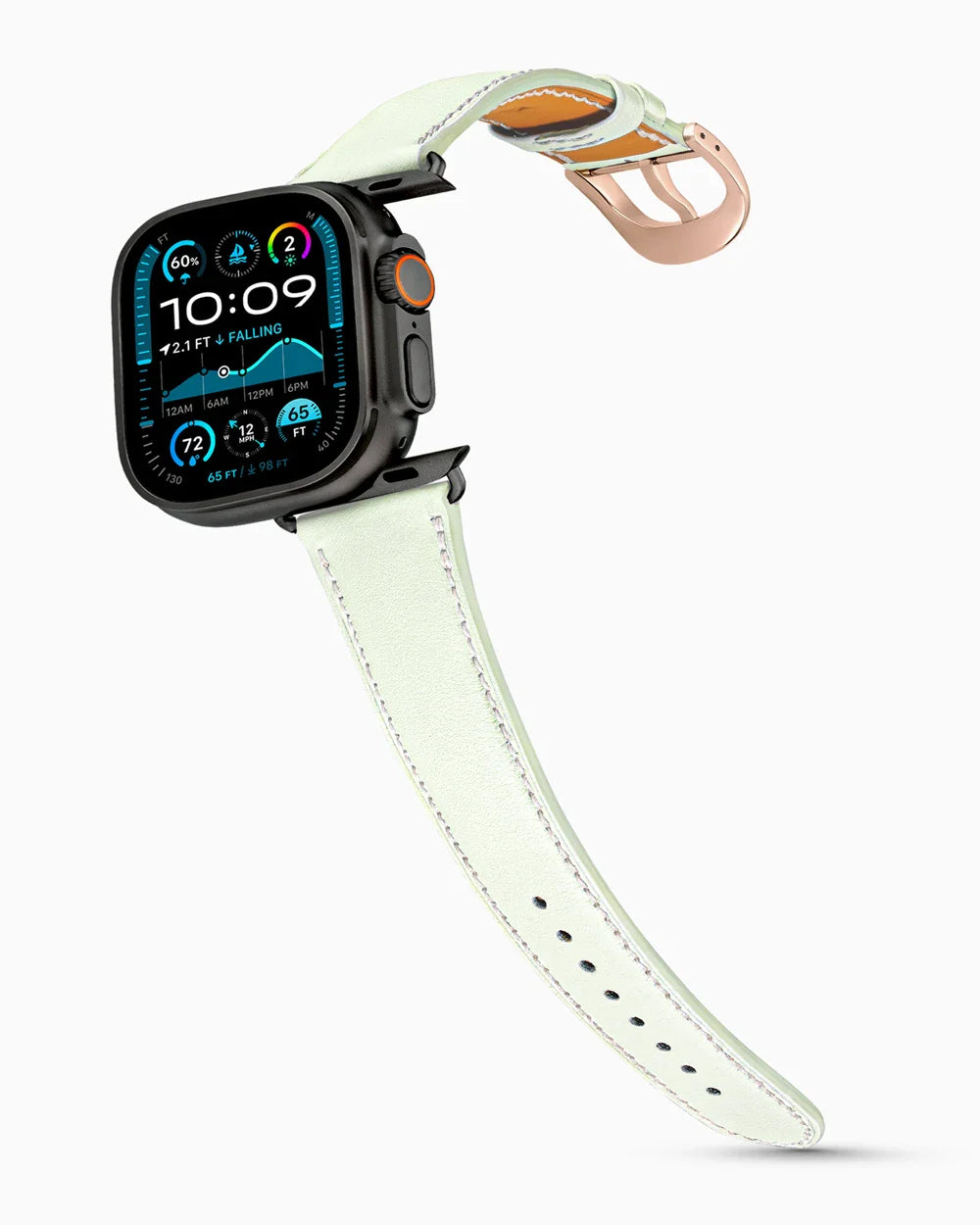 Swift Series luxury Apple Watch leather band on an Apple Watch Ultra