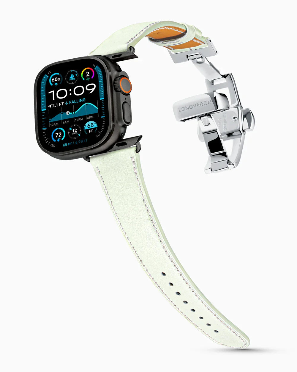 Swift Series luxury Apple Watch leather band on an Apple Watch Ultra