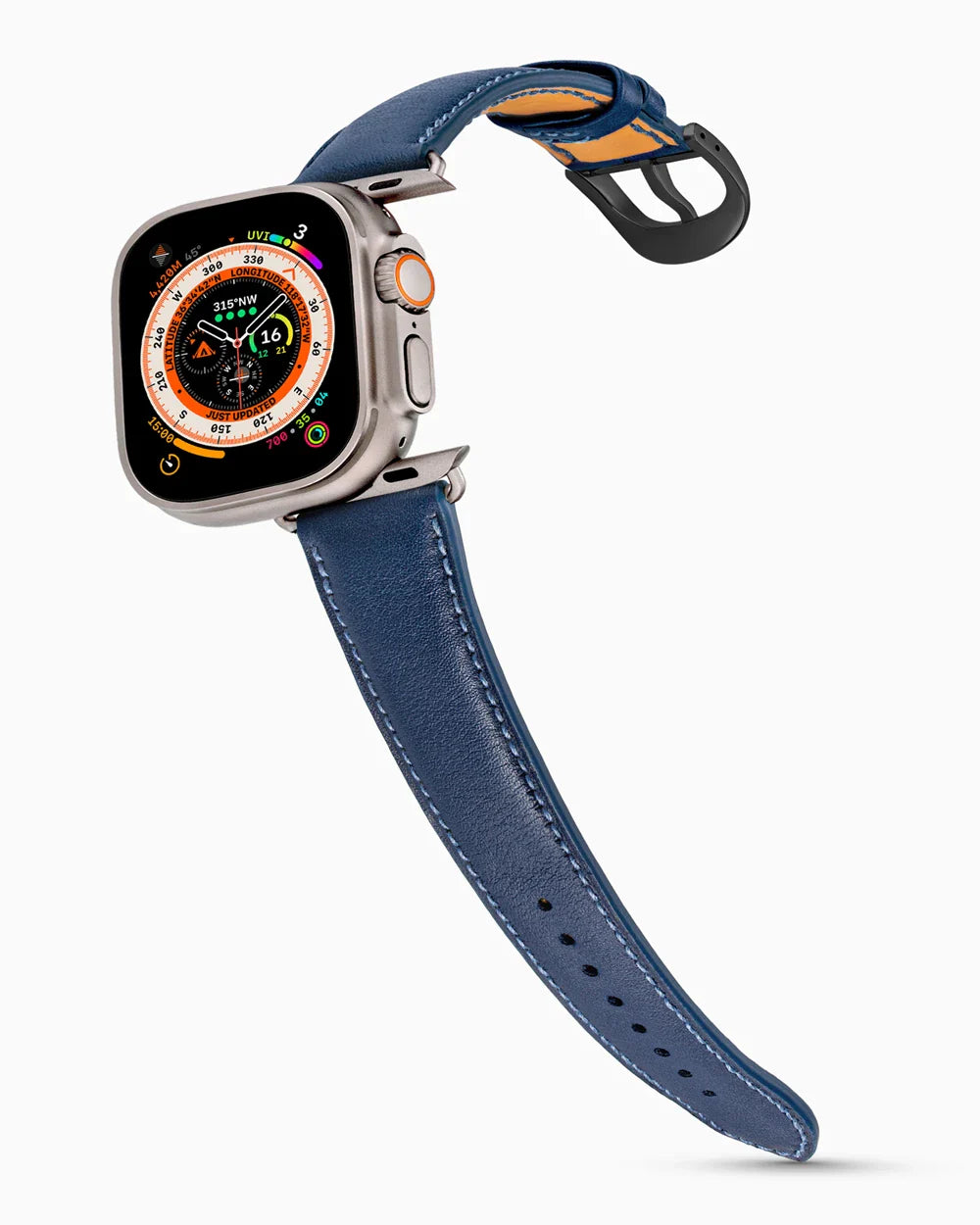 Swift Series luxury Apple Watch leather band on an Apple Watch Ultra