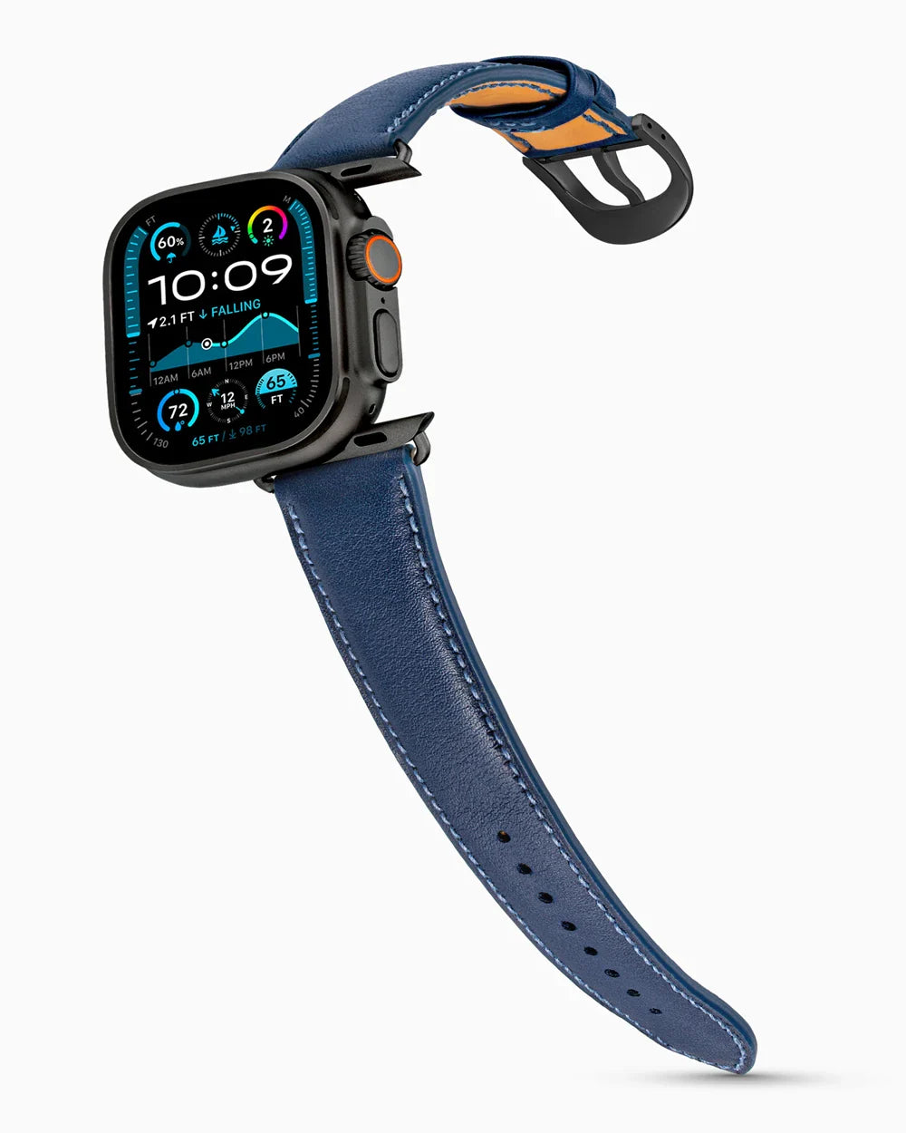 Swift Series luxury Apple Watch leather band on an Apple Watch Ultra