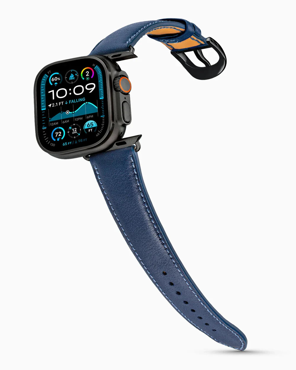 Swift Series luxury Apple Watch leather band on an Apple Watch Ultra