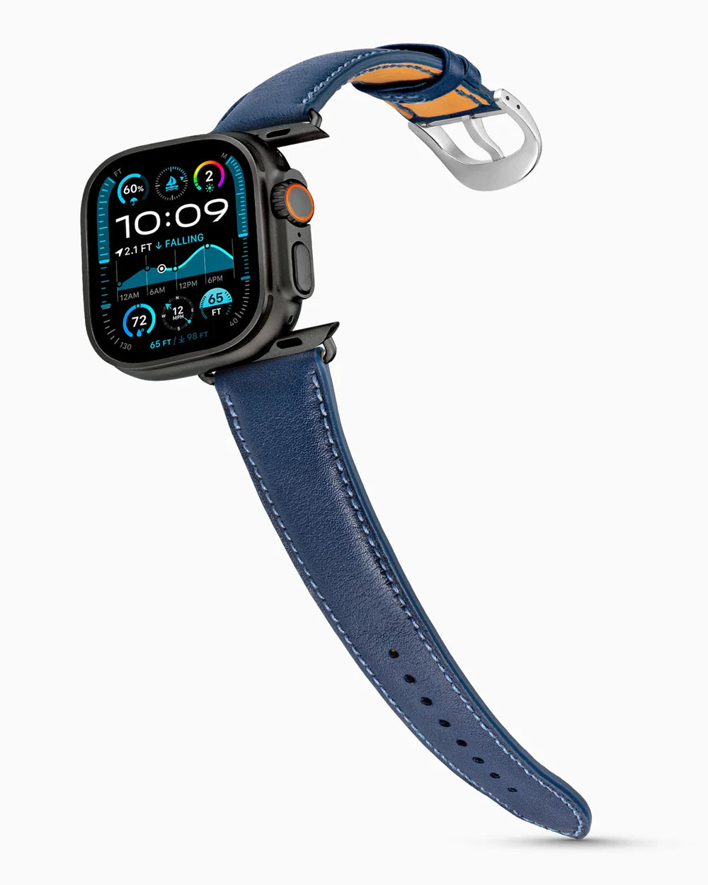 Swift Series luxury Apple Watch leather band on an Apple Watch Ultra