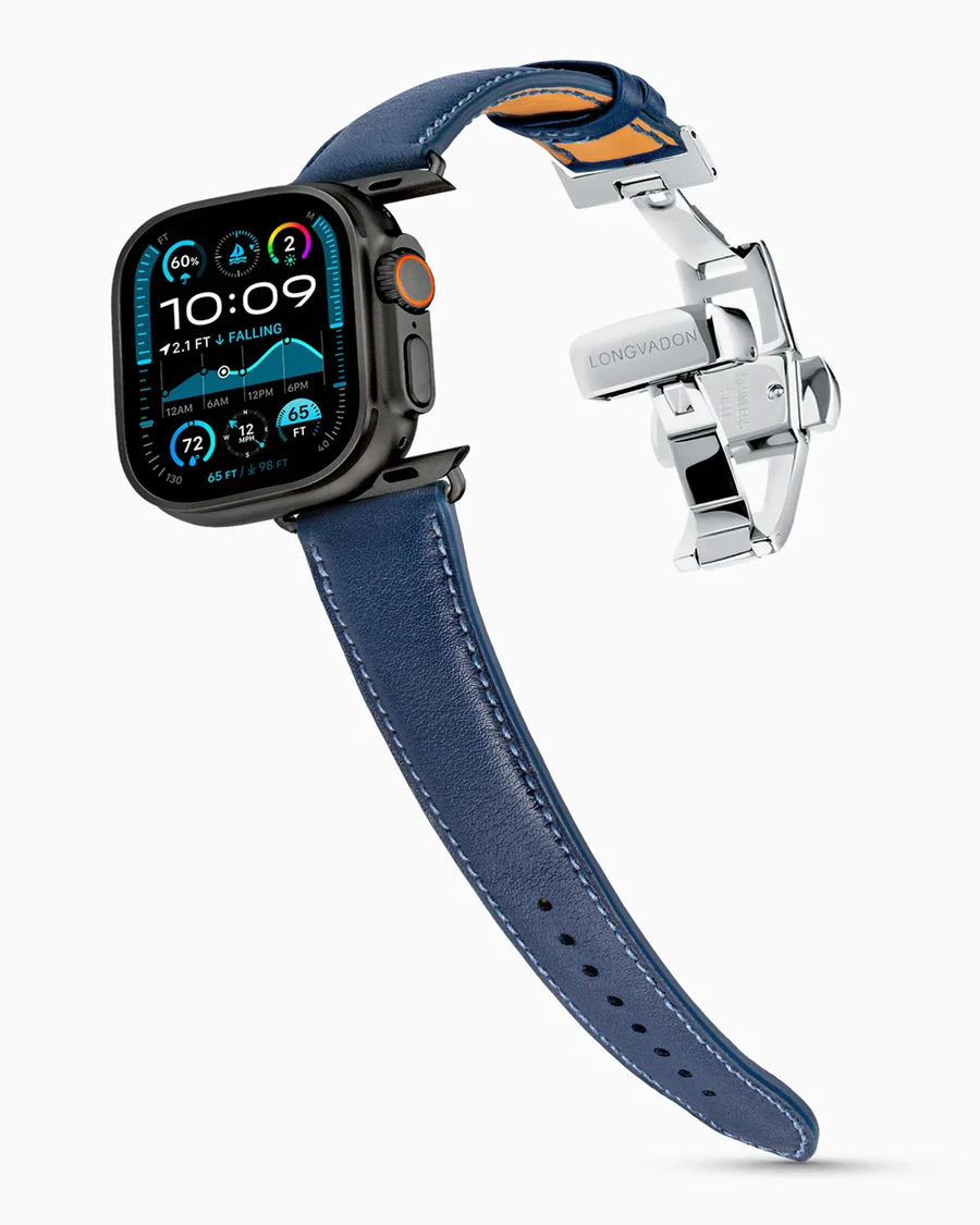 Swift Series luxury Apple Watch leather band on an Apple Watch Ultra