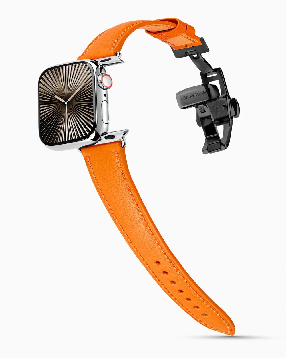 Swift Series luxury Apple Watch leather band on a Series 10 Apple Watch