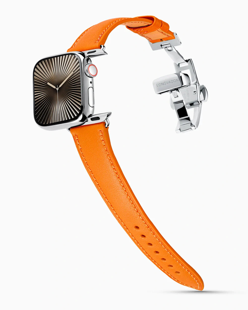 Swift Series luxury Apple Watch leather band on a Series 10 Apple Watch