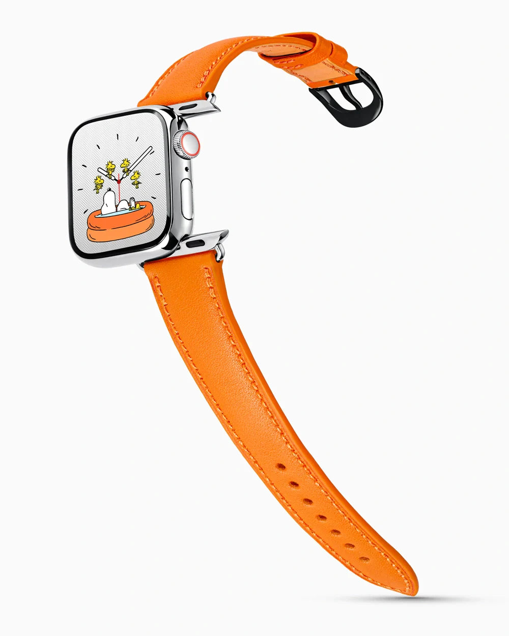 Swift Series luxury Apple Watch leather band on a Series 9 Apple Watch