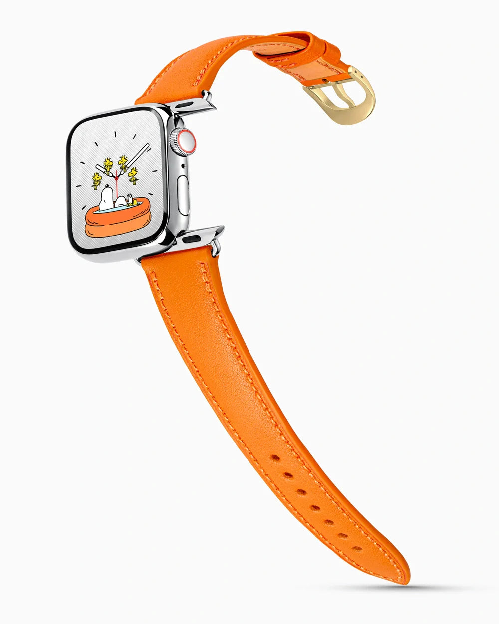 Swift Series luxury Apple Watch leather band on a Series 9 Apple Watch