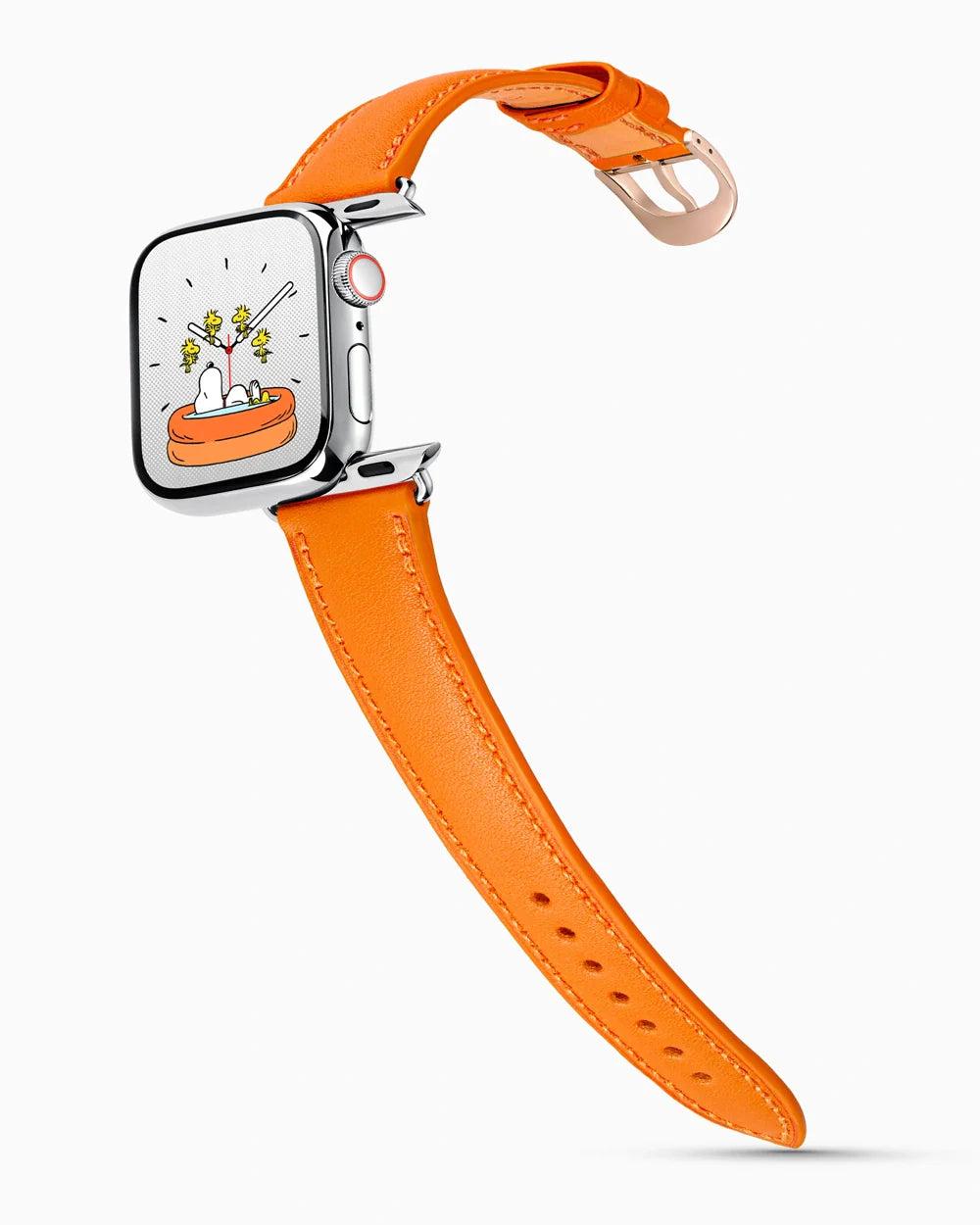 Swift Series luxury Apple Watch leather band on a Series 9 Apple Watch