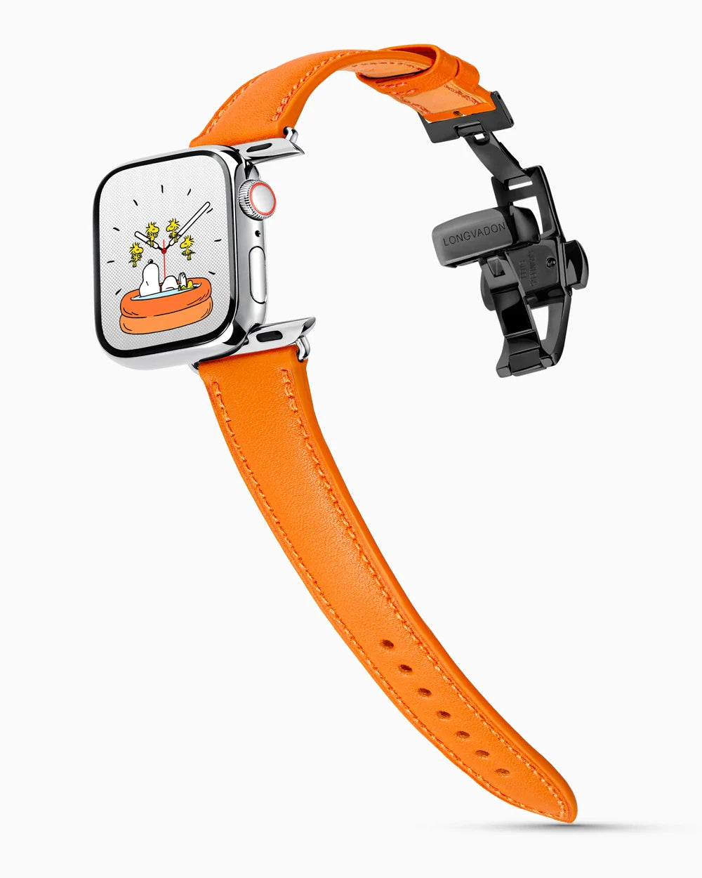 Swift Series luxury Apple Watch leather band on a Series 9 Apple Watch