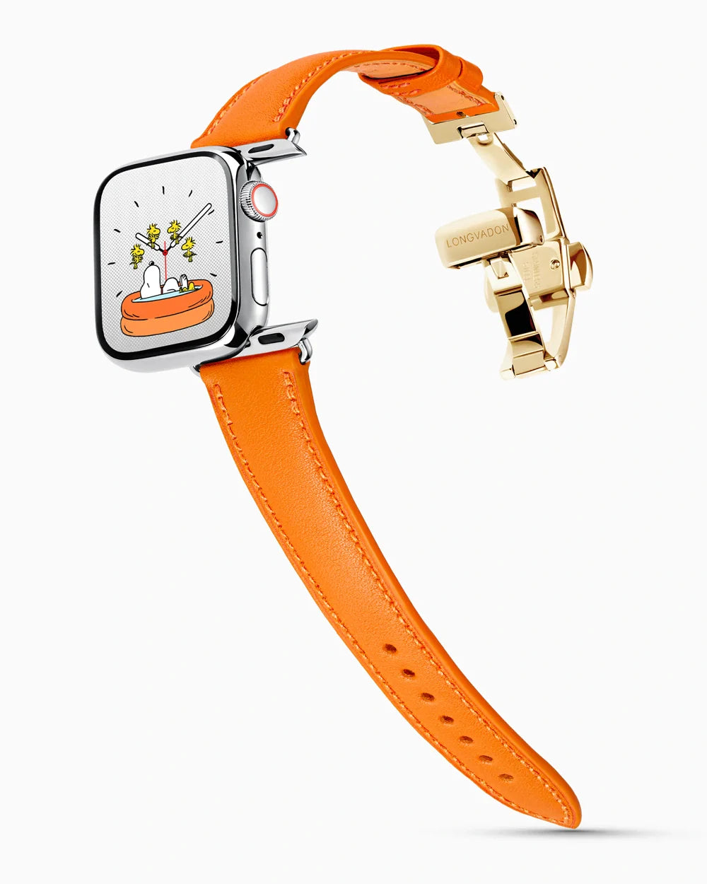 Swift Series luxury Apple Watch leather band on a Series 9 Apple Watch