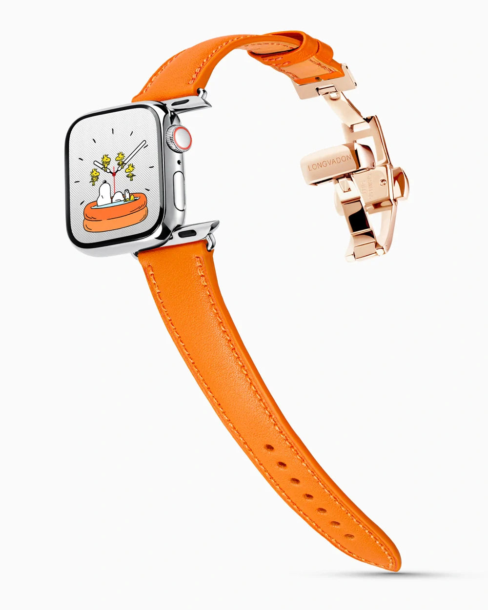 Swift Series luxury Apple Watch leather band on a Series 9 Apple Watch