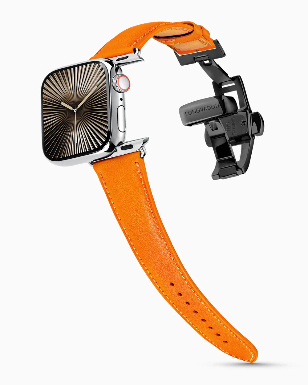 Swift Series luxury Apple Watch leather band on a Series 10 Apple Watch