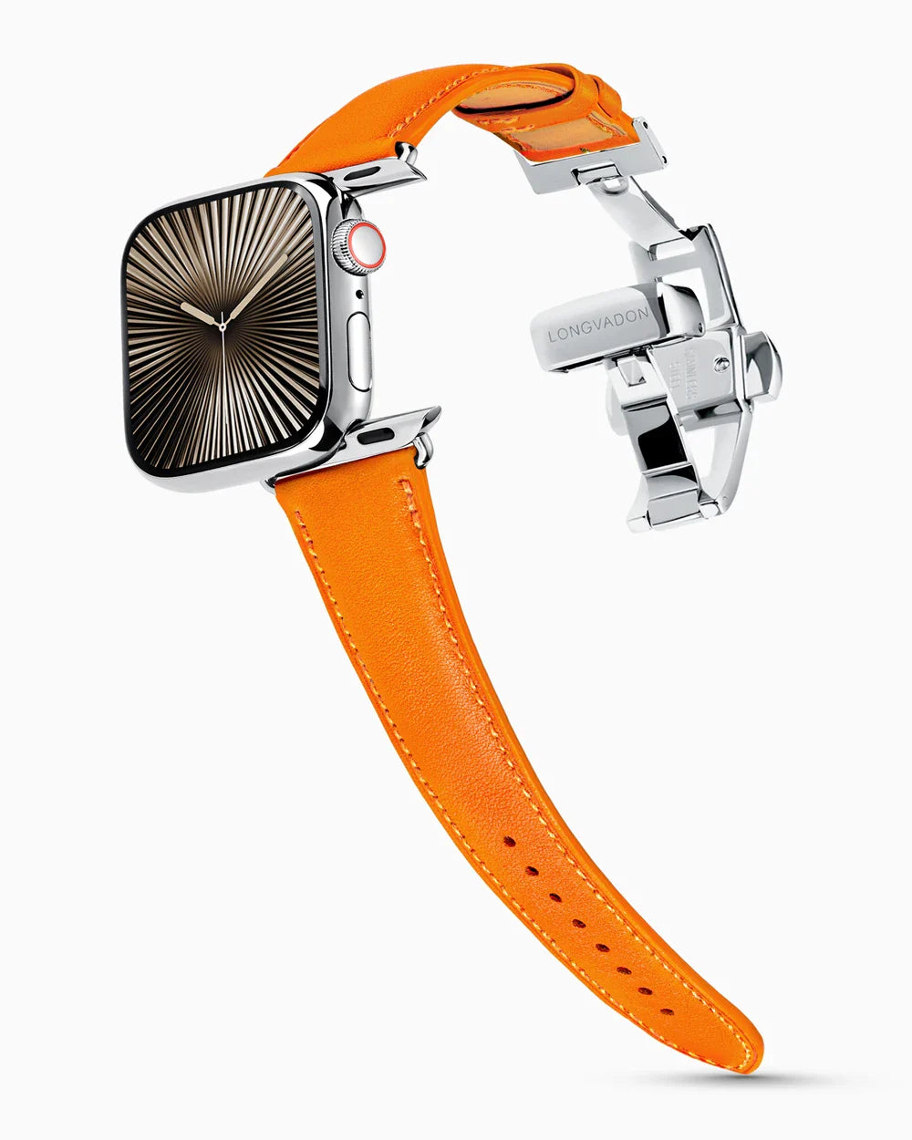 Swift Series luxury Apple Watch leather band on a Series 10 Apple Watch