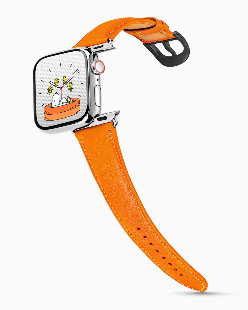 Swift Series luxury Apple Watch leather band on a Series 9 Apple Watch