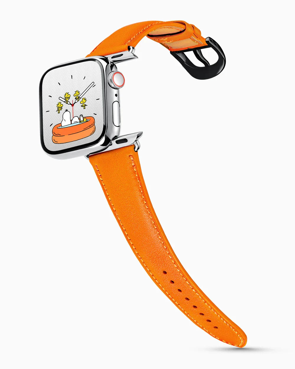 Swift Series luxury Apple Watch leather band on a Series 9 Apple Watch