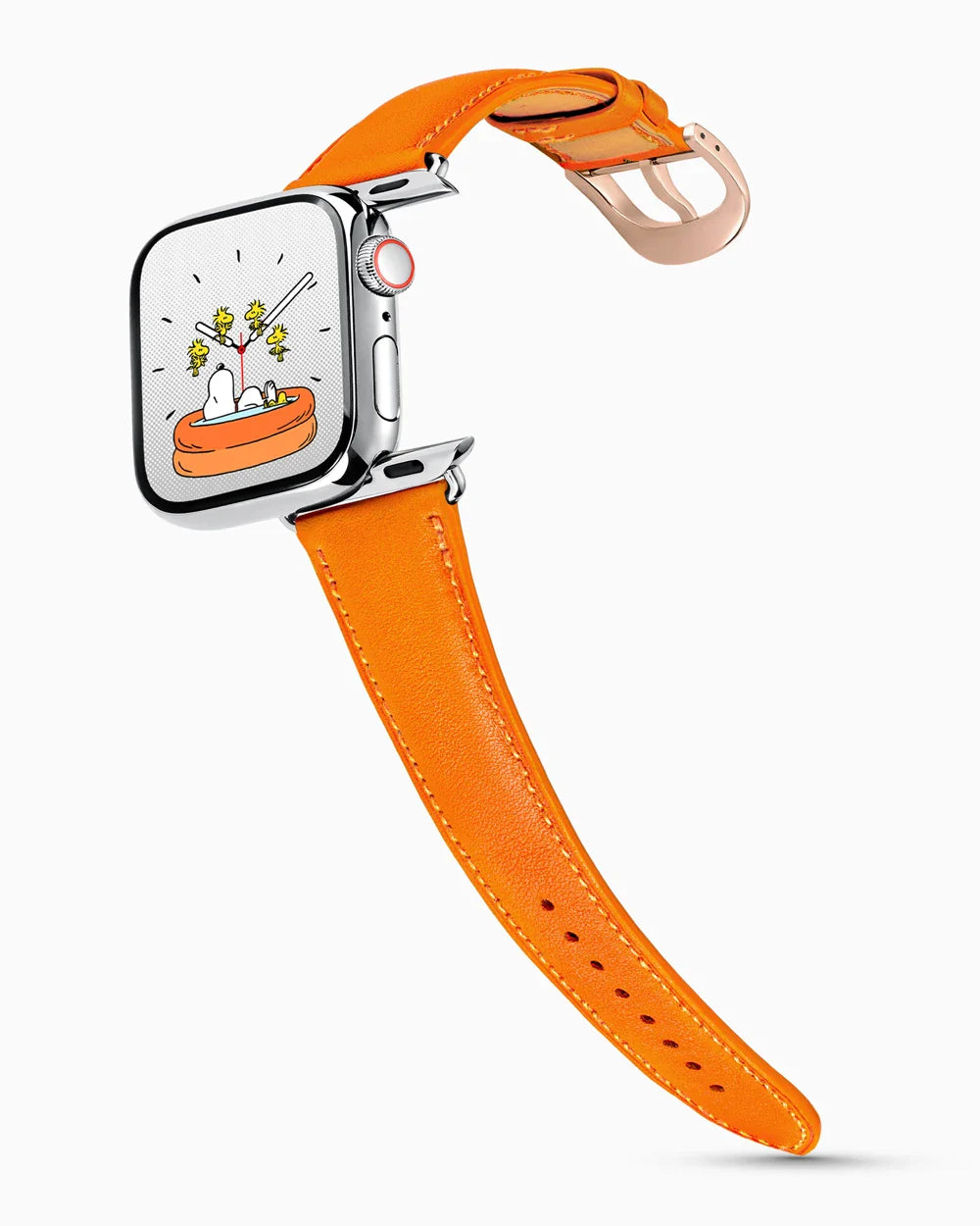 Swift Series luxury Apple Watch leather band on a Series 9 Apple Watch