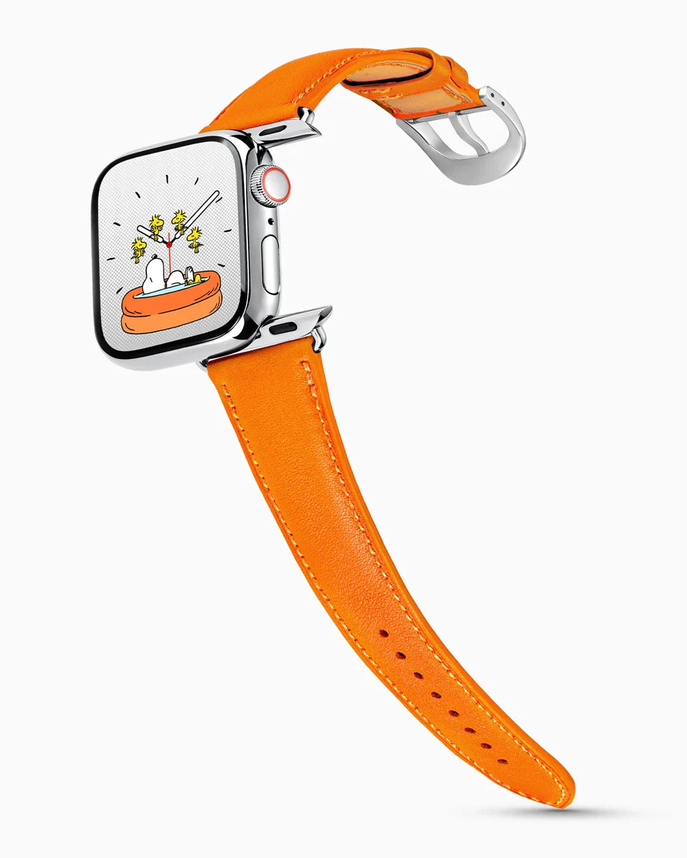 Swift Series luxury Apple Watch leather band on a Series 9 Apple Watch