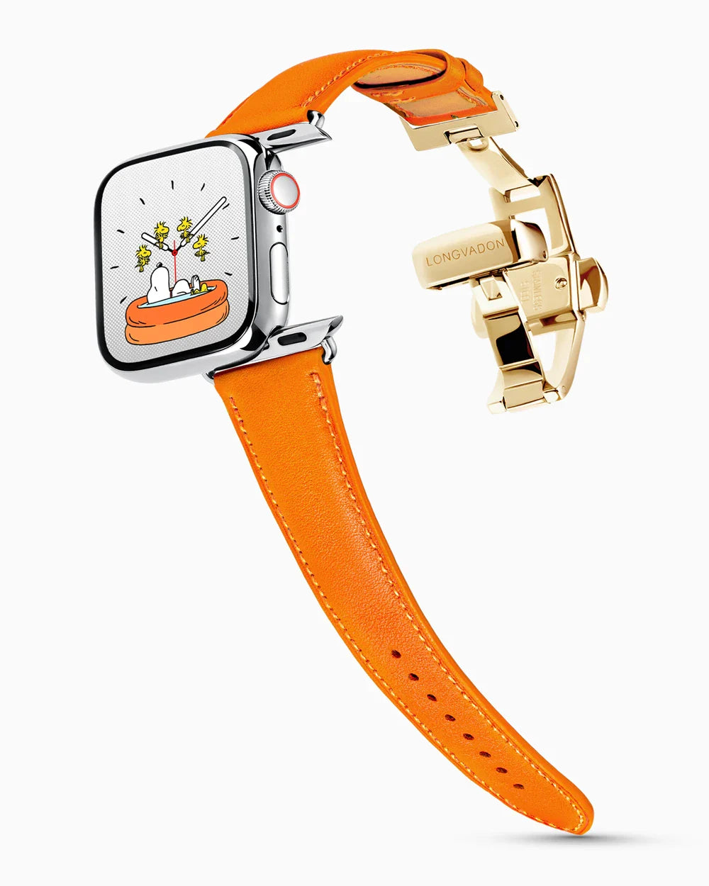 Swift Series luxury Apple Watch leather band on a Series 9 Apple Watch