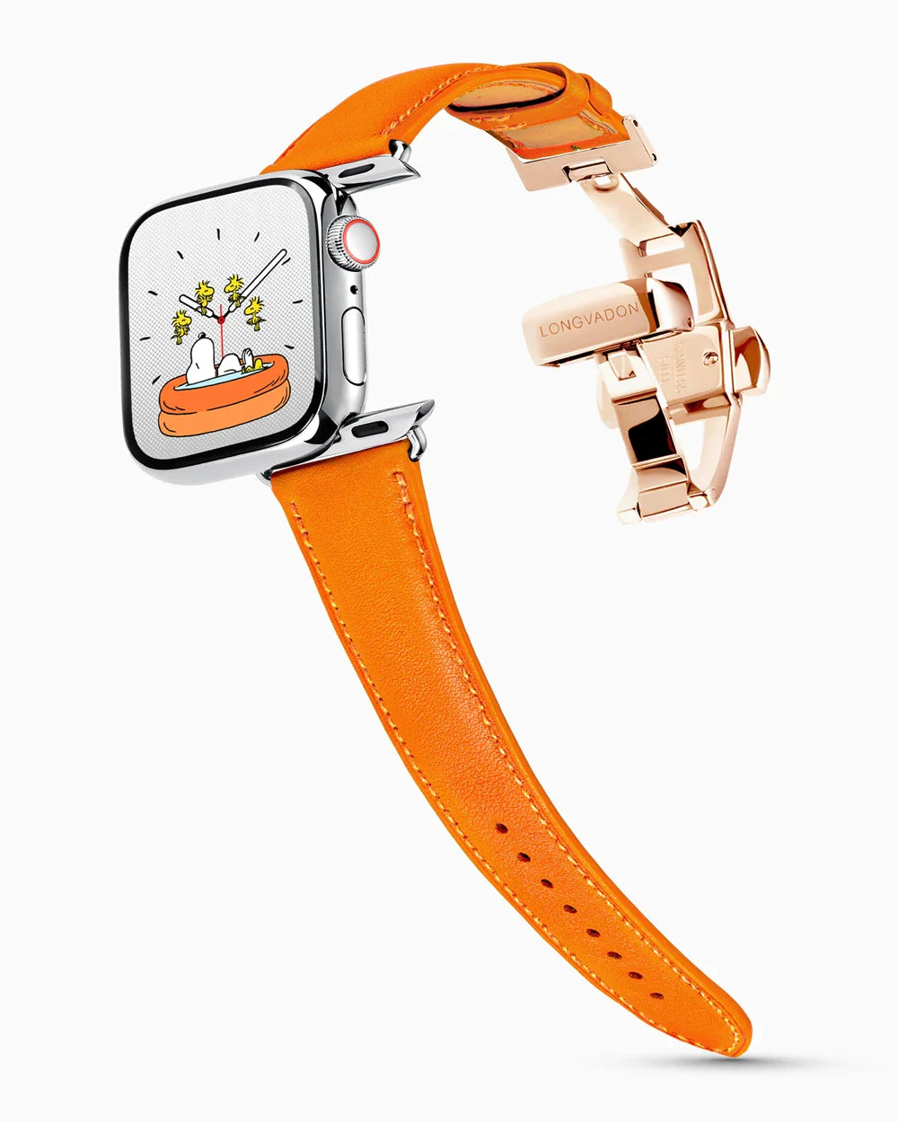 Swift Series luxury Apple Watch leather band on a Series 9 Apple Watch