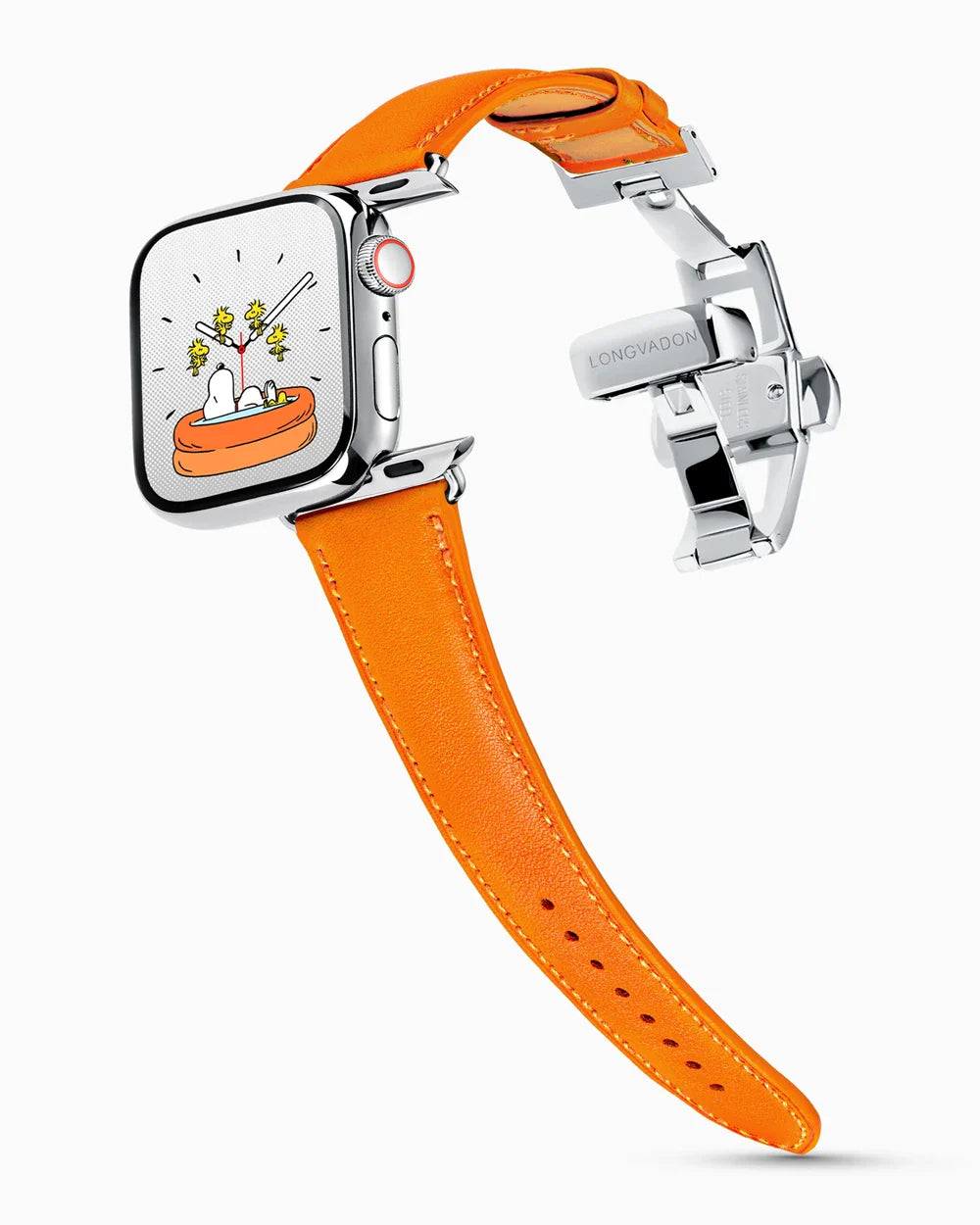 Swift Series luxury Apple Watch leather band on a Series 9 Apple Watch