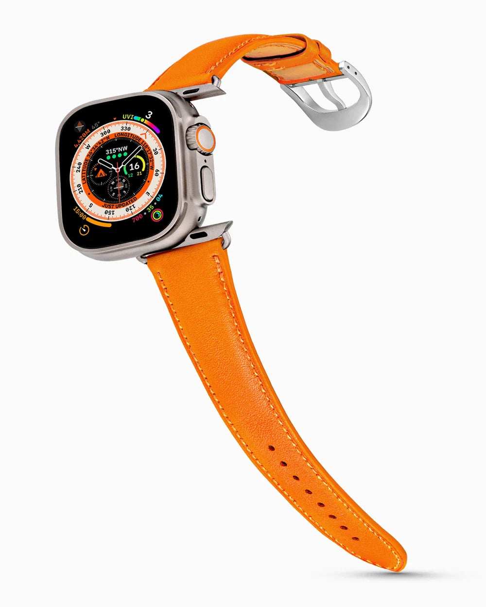 Swift Series luxury Apple Watch leather band on an Apple Watch Ultra