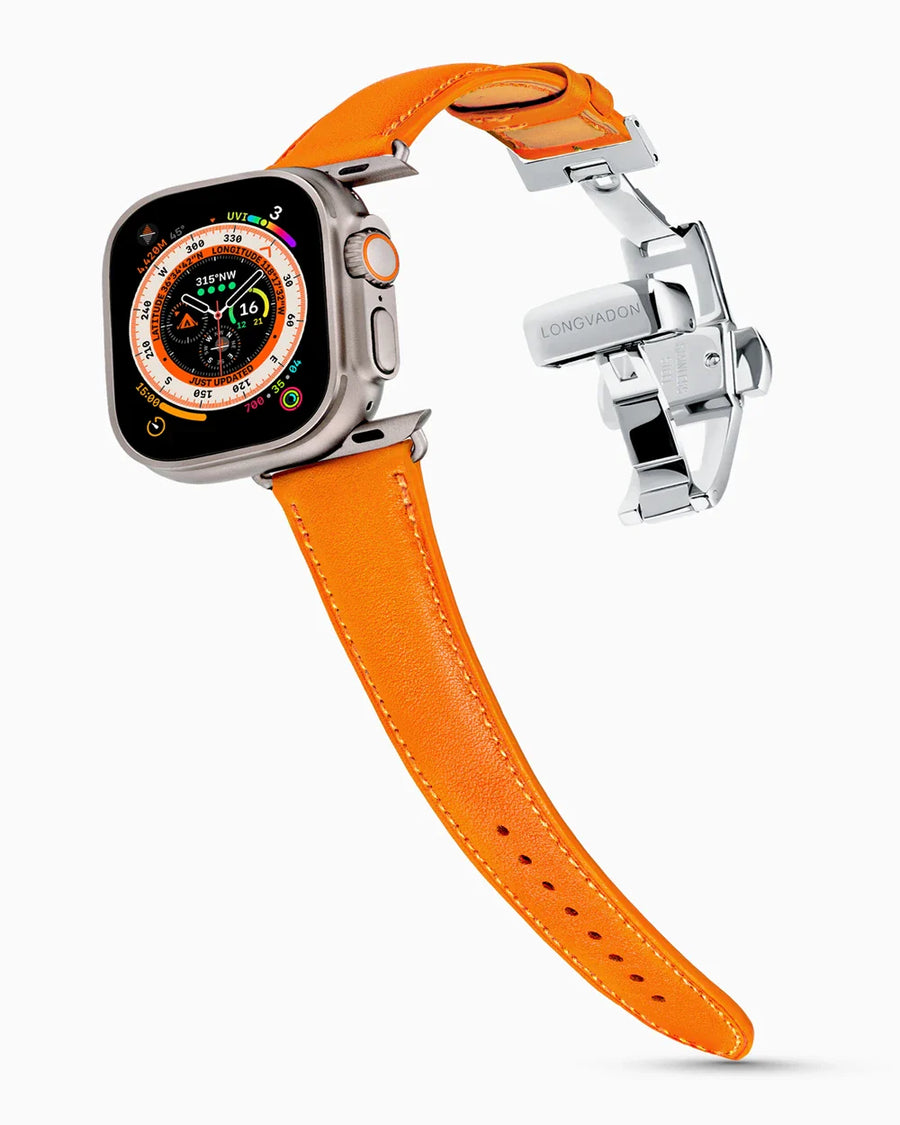 Swift Series luxury Apple Watch leather band on an Apple Watch Ultra