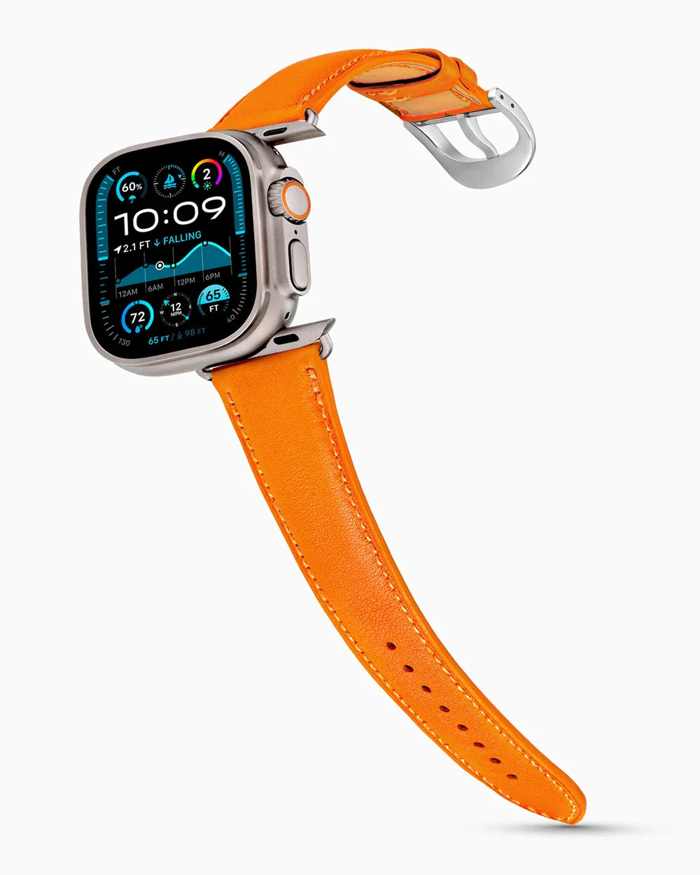 Swift Series luxury Apple Watch leather band on an Apple Watch Ultra