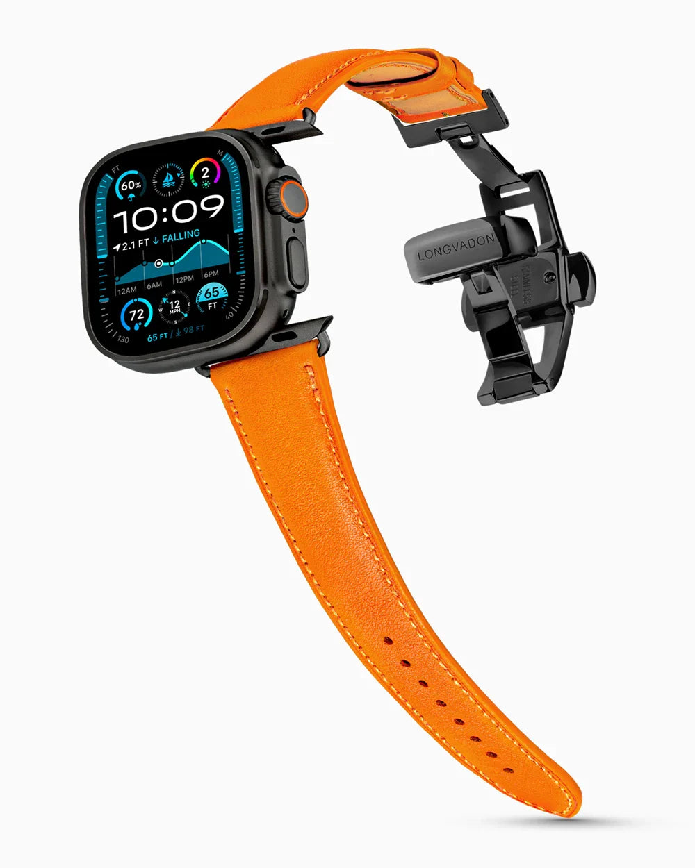 Swift Series luxury Apple Watch leather band on an Apple Watch Ultra