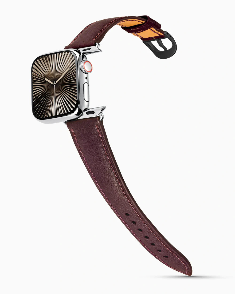 Swift Series luxury Apple Watch leather band on a Series 10 Apple Watch