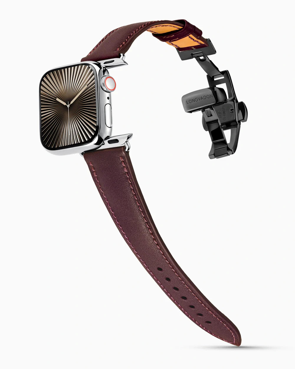 Swift Series luxury Apple Watch leather band on a Series 10 Apple Watch