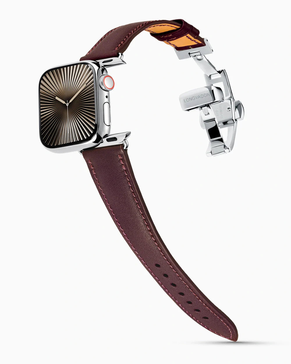 Swift Series luxury Apple Watch leather band on a Series 10 Apple Watch