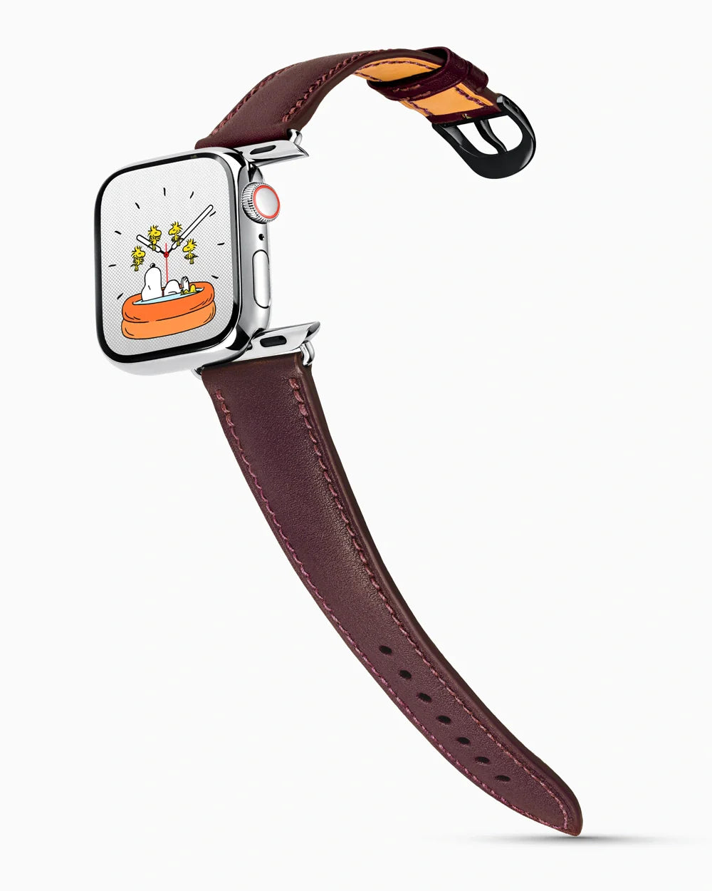 Swift Series luxury Apple Watch leather band on a Series 9 Apple Watch