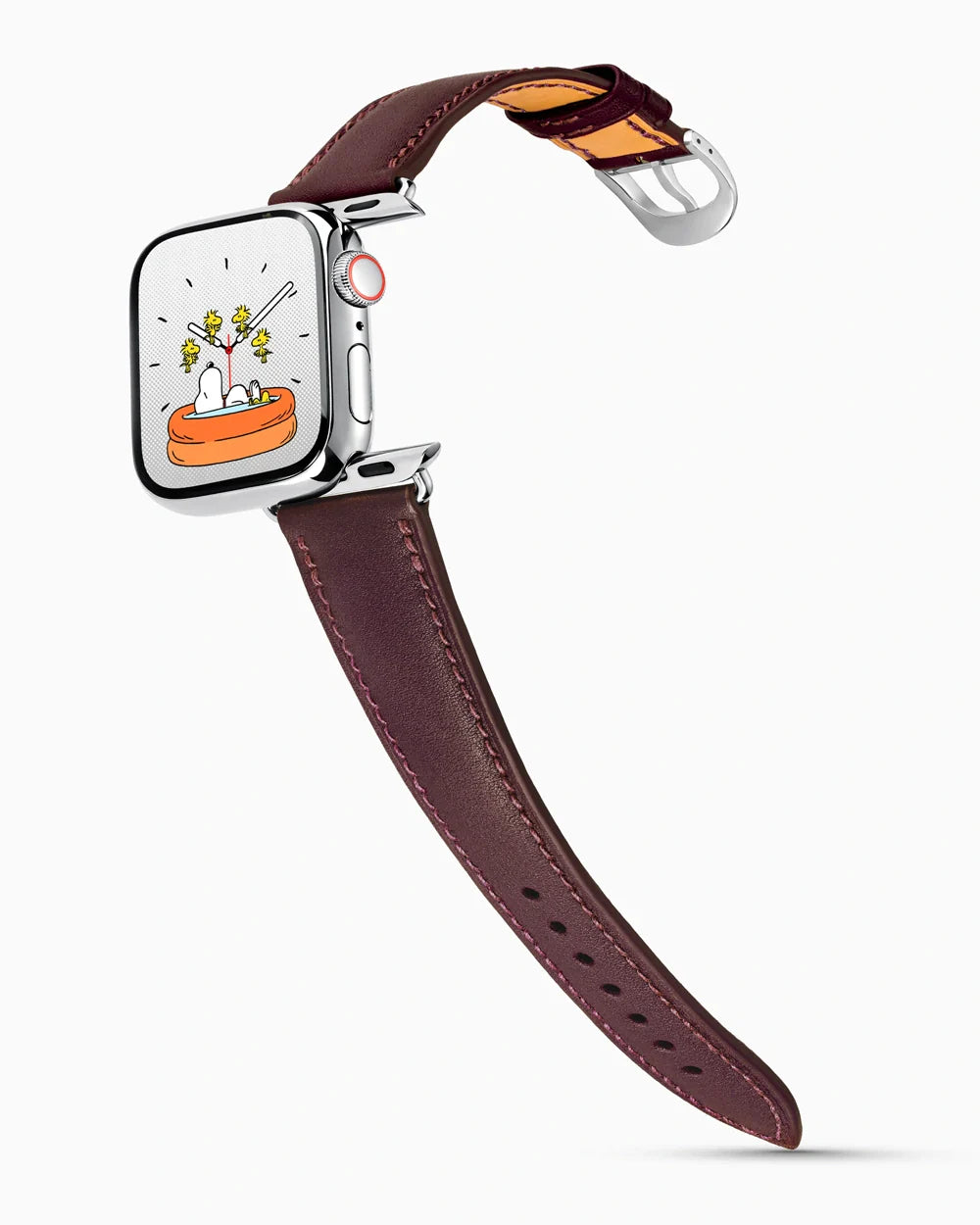 Swift Series luxury Apple Watch leather band on a Series 9 Apple Watch
