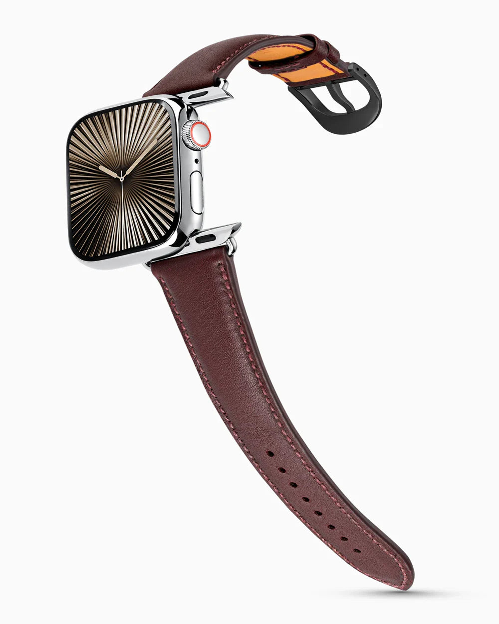 Swift Series luxury Apple Watch leather band on a Series 10 Apple Watch
