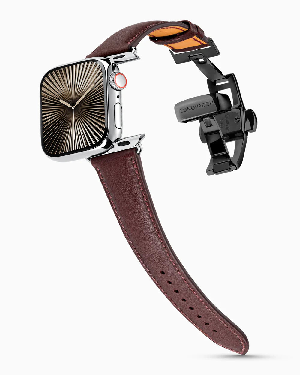 Swift Series luxury Apple Watch leather band on a Series 10 Apple Watch