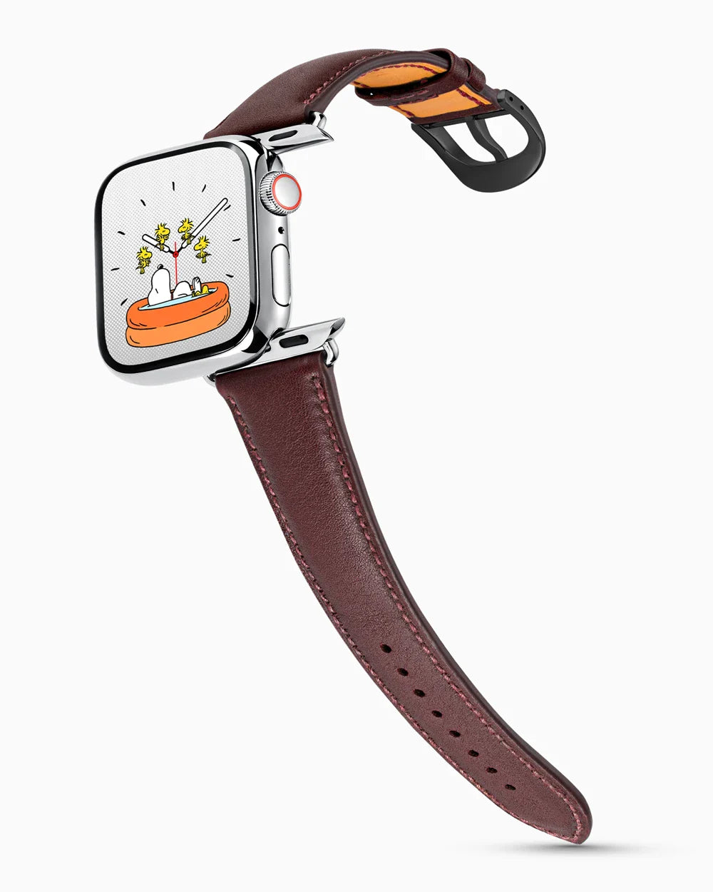 Swift Series luxury Apple Watch leather band on a Series 9 Apple Watch