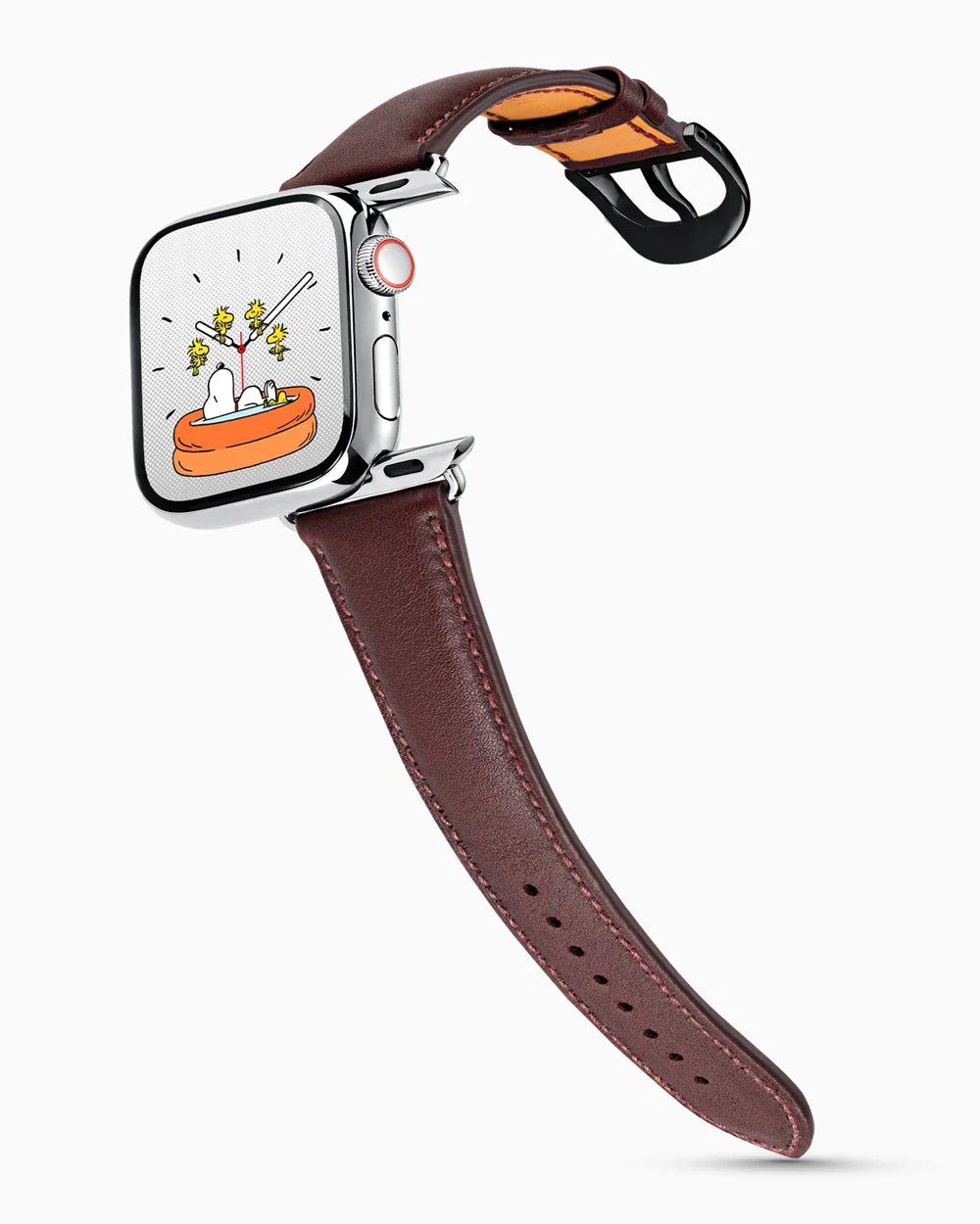 Swift Series luxury Apple Watch leather band on a Series 9 Apple Watch