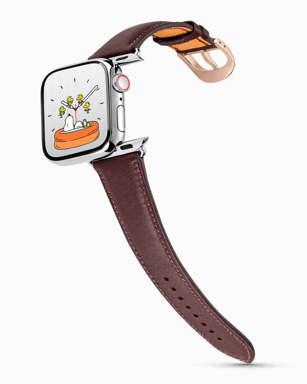 Swift Series luxury Apple Watch leather band on a Series 9 Apple Watch