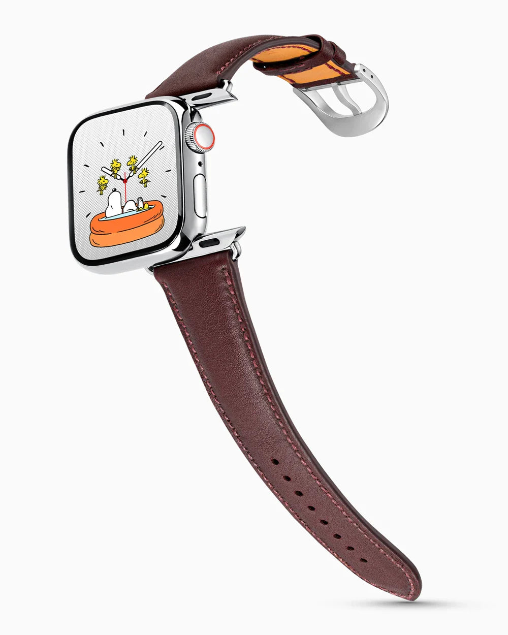 Swift Series luxury Apple Watch leather band on a Series 9 Apple Watch