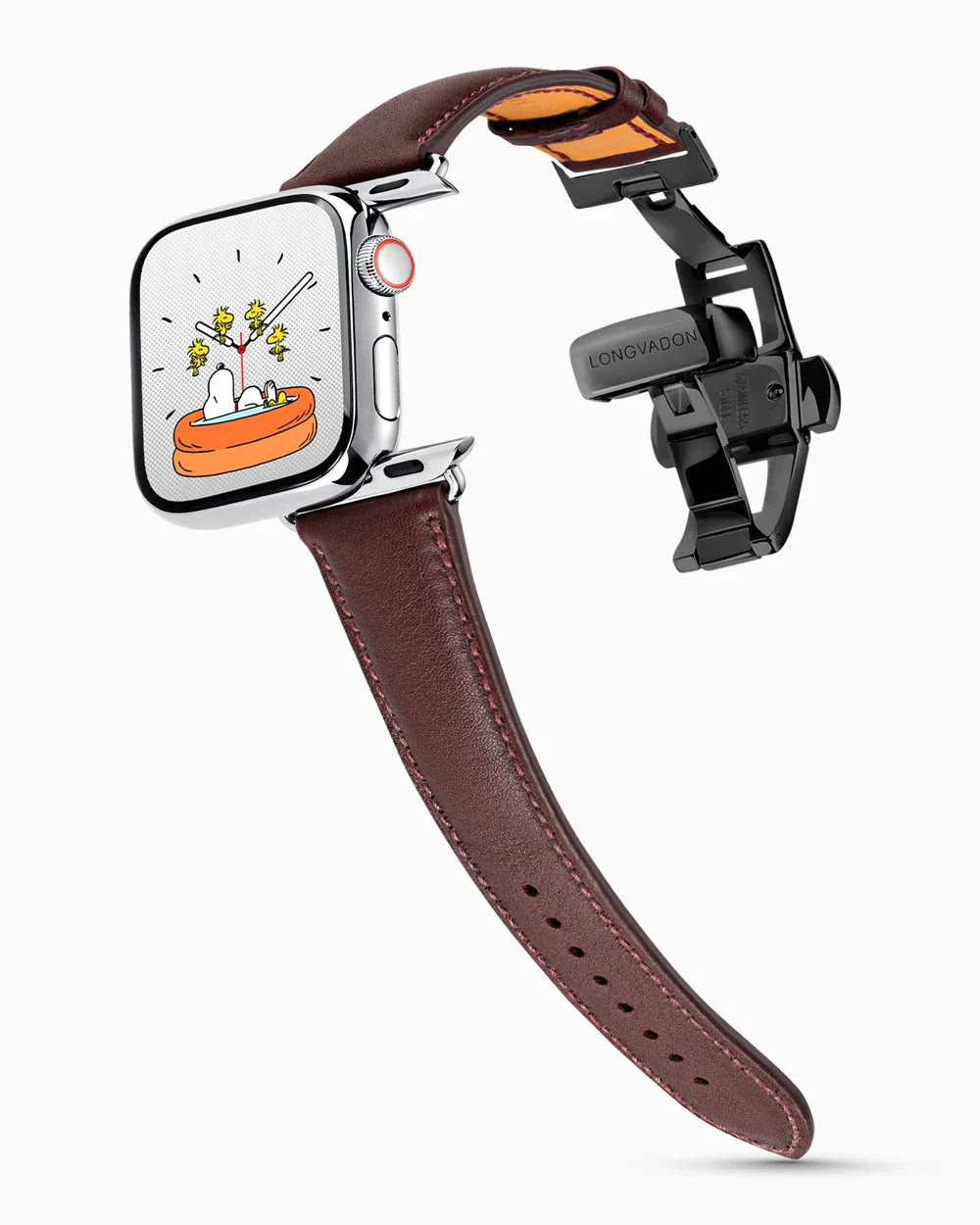 Swift Series luxury Apple Watch leather band on a Series 9 Apple Watch