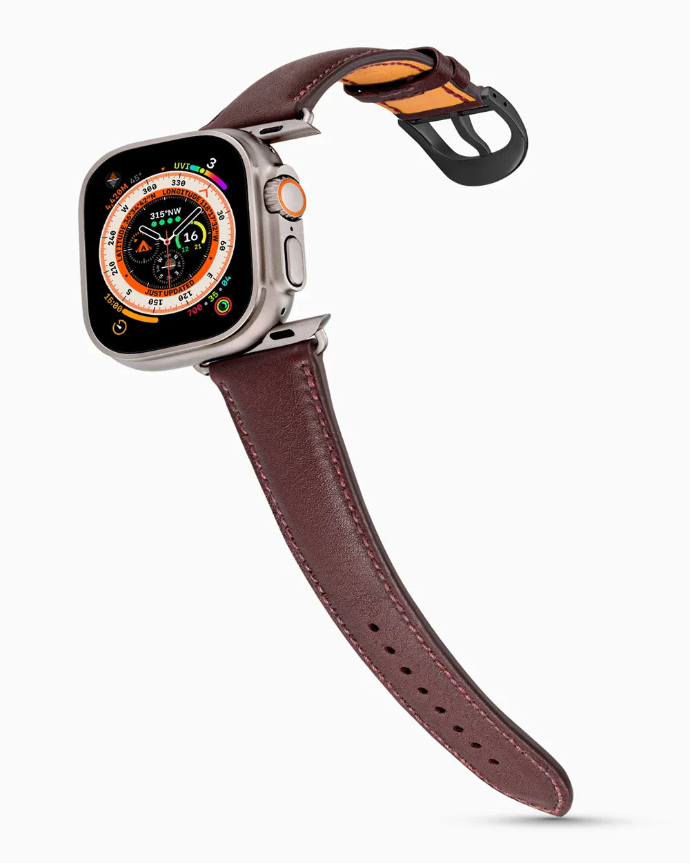 Swift Series luxury Apple Watch leather band on an Apple Watch Ultra