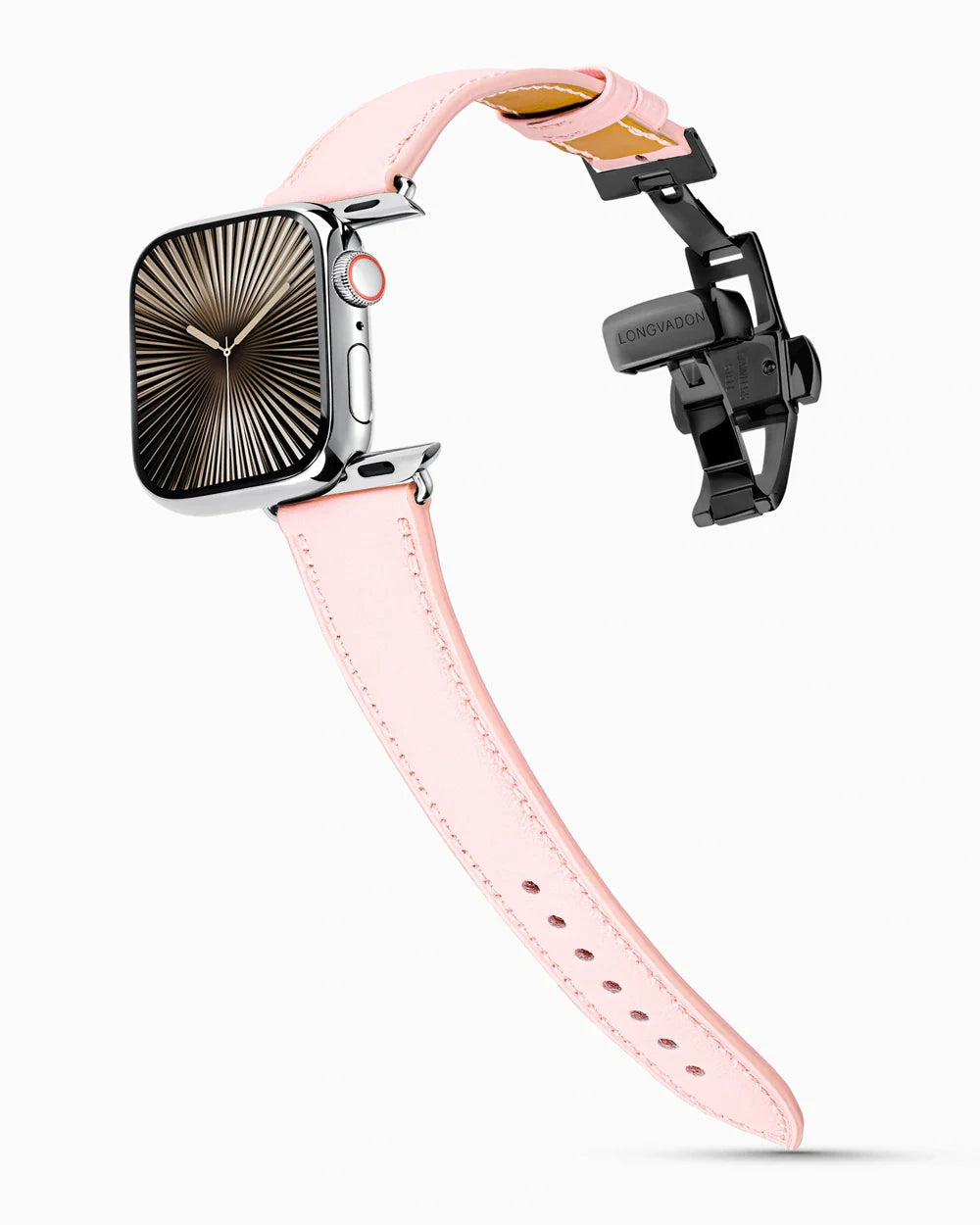 Swift Series luxury Apple Watch leather band on a Series 10 Apple Watch