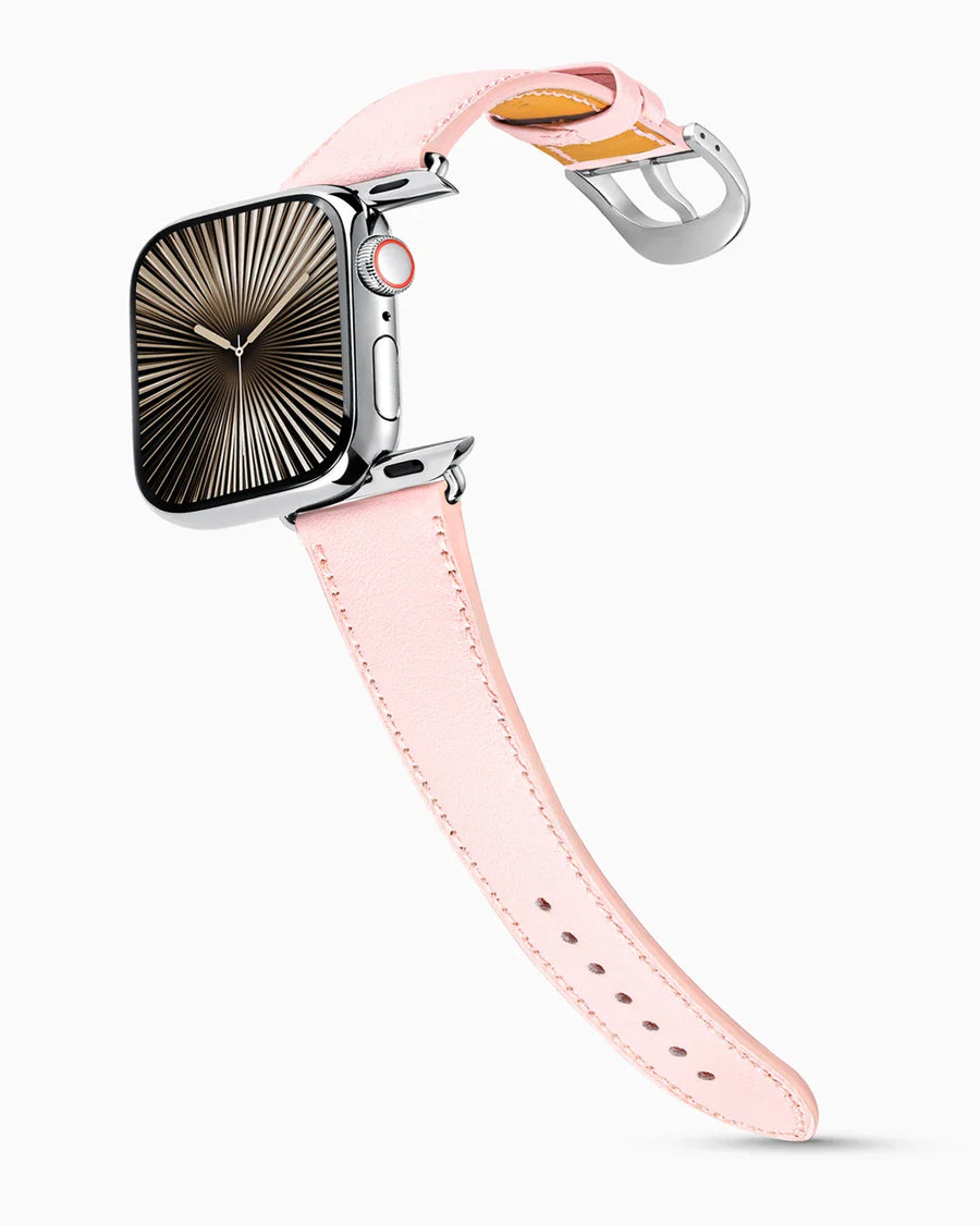 Swift Series luxury Apple Watch leather band on a Series 10 Apple Watch