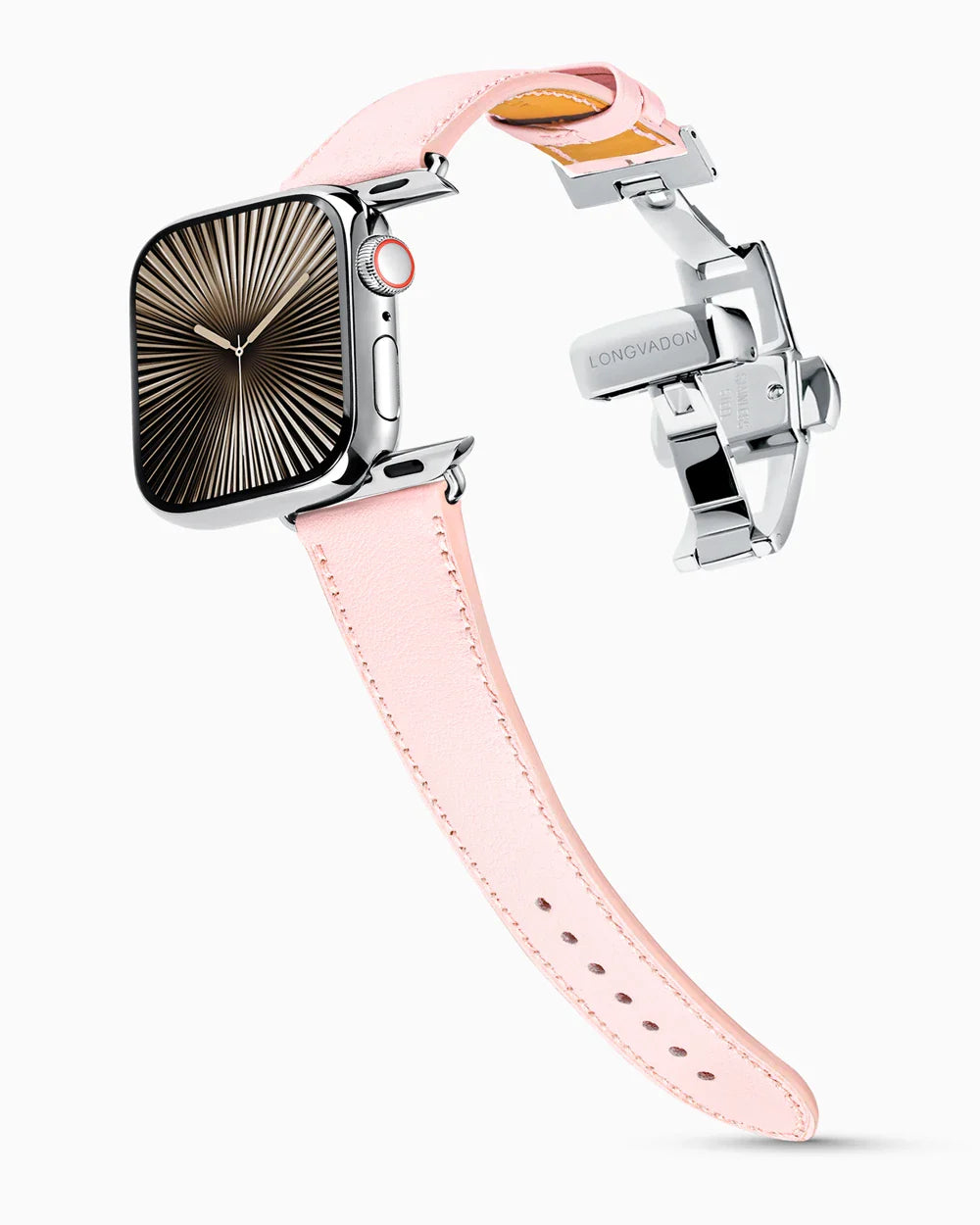 Swift Series luxury Apple Watch leather band on a Series 10 Apple Watch