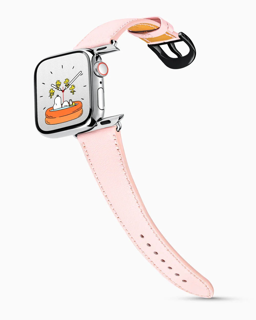 Swift Series luxury Apple Watch leather band on a Series 9 Apple Watch