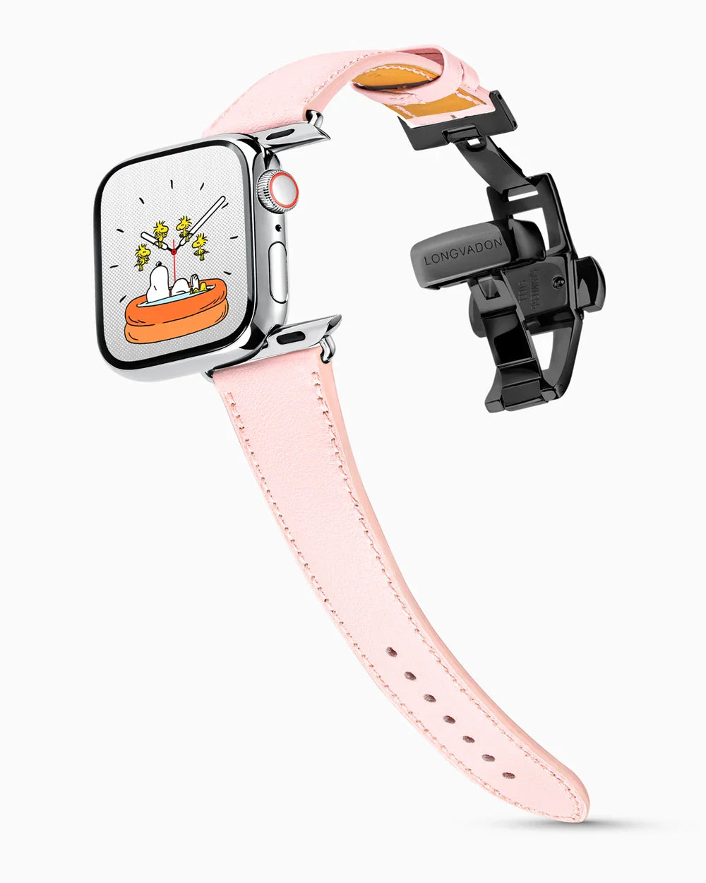 Swift Series luxury Apple Watch leather band on a Series 9 Apple Watch